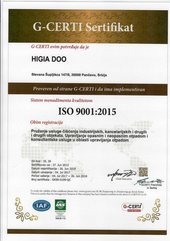 ISO 9001 HIGIA